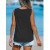 imageCUPSHE Women Eyelet Tops V Neck Embroidered Jersey Tank Lace Cutout Blouses Tee Sleeveless Shirt CasualBlack