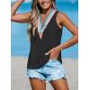 imageCUPSHE Women Eyelet Tops V Neck Embroidered Jersey Tank Lace Cutout Blouses Tee Sleeveless Shirt CasualBlack