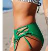 imageCUPSHE Women Swimsuit Bikini Bottom String Cheeky Side Tie Low Rise Bathing SuitCadmium Green