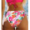imageCUPSHE Women Swimsuit Bikini Bottom String Cheeky Side Tie Low Rise Bathing SuitPink Floral