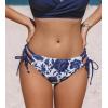 imageCUPSHE Women Swimsuit Bikini Bottom String Cheeky Side Tie Low Rise Bathing SuitWhiteNavy Floral