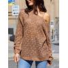 imageCUPSHE Womens 2024 Fall Crochet Sweater Off The Shoulder Hollow Out Pullover Sweater Jumper TopCoffee