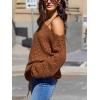 imageCUPSHE Womens 2024 Fall Crochet Sweater Off The Shoulder Hollow Out Pullover Sweater Jumper TopOrange