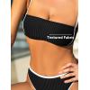 imageCUPSHE Womens Bikini Sets Two Piece Swimsuit High Waisted Square Neck Back Hook Color Block Cheeky BottomBlackBeige