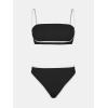 imageCUPSHE Womens Bikini Sets Two Piece Swimsuit High Waisted Square Neck Back Hook Color Block Cheeky BottomBlackBeige