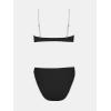 imageCUPSHE Womens Bikini Sets Two Piece Swimsuit High Waisted Square Neck Back Hook Color Block Cheeky BottomBlackBeige