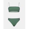imageCUPSHE Womens Bikini Sets Two Piece Swimsuit High Waisted Square Neck Back Hook Color Block Cheeky BottomGreenWhite