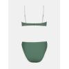imageCUPSHE Womens Bikini Sets Two Piece Swimsuit High Waisted Square Neck Back Hook Color Block Cheeky BottomGreenWhite