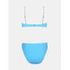imageCUPSHE Womens Bikini Sets Two Piece Swimsuit High Waisted Square Neck Back Hook Color Block Cheeky BottomSky BlueWhite