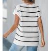 imageCUPSHE Womens Cap Sleeve Knit Sweater Top 2024 Striped Crew Neck Sweater Vest Casual Pullover TopsBlack Stripe