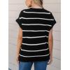 imageCUPSHE Womens Cap Sleeve Knit Sweater Top 2024 Striped Crew Neck Sweater Vest Casual Pullover TopsWhite Stripe