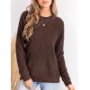 imageCUPSHE Womens Long Sleeve Sweater 2024 Knit Mock Neck Pullover Sweaters TopsBrown
