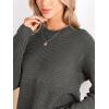 imageCUPSHE Womens Long Sleeve Sweater 2024 Knit Mock Neck Pullover Sweaters TopsGrey