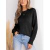 imageCUPSHE Womens Long Sleeve Sweaters Crew Neck 2024 Fall Knit Pullover SweaterBlack
