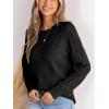 imageCUPSHE Womens Long Sleeve Sweaters Crew Neck 2024 Fall Knit Pullover SweaterBlack