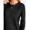 imageCUPSHE Womens Long Sleeve Sweaters Crew Neck 2024 Fall Knit Pullover SweaterBlack