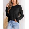 imageCUPSHE Womens Long Sleeve Sweaters Crew Neck 2024 Fall Knit Pullover SweaterBlack