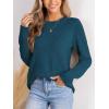 imageCUPSHE Womens Long Sleeve Sweaters Crew Neck 2024 Fall Knit Pullover SweaterBlue