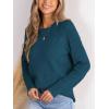 imageCUPSHE Womens Long Sleeve Sweaters Crew Neck 2024 Fall Knit Pullover SweaterBlue