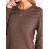 imageCUPSHE Womens Long Sleeve Sweaters Crew Neck 2024 Fall Knit Pullover SweaterBrown