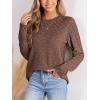 imageCUPSHE Womens Long Sleeve Sweaters Crew Neck 2024 Fall Knit Pullover SweaterBrown