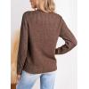 imageCUPSHE Womens Long Sleeve Sweaters Crew Neck 2024 Fall Knit Pullover SweaterBrown