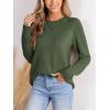 imageCUPSHE Womens Long Sleeve Sweaters Crew Neck 2024 Fall Knit Pullover SweaterGreen