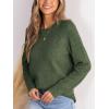 imageCUPSHE Womens Long Sleeve Sweaters Crew Neck 2024 Fall Knit Pullover SweaterGreen