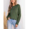 imageCUPSHE Womens Long Sleeve Sweaters Crew Neck 2024 Fall Knit Pullover SweaterGreen