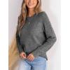 imageCUPSHE Womens Long Sleeve Sweaters Crew Neck 2024 Fall Knit Pullover SweaterGrey