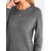 imageCUPSHE Womens Long Sleeve Sweaters Crew Neck 2024 Fall Knit Pullover SweaterGrey