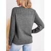 imageCUPSHE Womens Long Sleeve Sweaters Crew Neck 2024 Fall Knit Pullover SweaterGrey