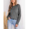 imageCUPSHE Womens Long Sleeve Sweaters Crew Neck 2024 Fall Knit Pullover SweaterGrey