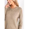 imageCUPSHE Womens Long Sleeve Sweaters Crew Neck 2024 Fall Knit Pullover SweaterKhaki