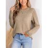 imageCUPSHE Womens Long Sleeve Sweaters Crew Neck 2024 Fall Knit Pullover SweaterKhaki