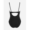 imageCUPSHE Womens One Piece Swimsuit Tummy Control Bathing Suit V Neck Drawstring Double Adjustable Straps Back HookBlack