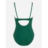 imageCUPSHE Womens One Piece Swimsuit Tummy Control Bathing Suit V Neck Drawstring Double Adjustable Straps Back HookEmerald Green