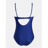 imageCUPSHE Womens One Piece Swimsuit Tummy Control Bathing Suit V Neck Drawstring Double Adjustable Straps Back HookNavy Blue