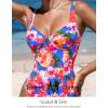 imageCUPSHE Womens One Piece Swimsuit Tummy Control Bathing Suit V Neck High Support Sculpting SwimwearBlueRed Floral
