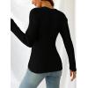 imageCUPSHE Womens Ribbed Long Sleeve Sweater 2024 Fall Knit V Neck Pullover Sweater TopsBlack