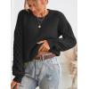 imageCUPSHE Womens Sweater Long Sleeve Crewneck Sweaters Cable Knit Jumper TopsBlack