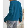 imageCUPSHE Womens Sweater Long Sleeve Crewneck Sweaters Cable Knit Jumper TopsBlue