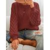 imageCUPSHE Womens Sweater Long Sleeve Crewneck Sweaters Cable Knit Jumper TopsBrick Red