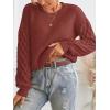imageCUPSHE Womens Sweater Long Sleeve Crewneck Sweaters Cable Knit Jumper TopsBrick Red
