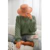 imageCUPSHE Womens Sweater Long Sleeve Crewneck Sweaters Cable Knit Jumper TopsGreen