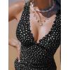 imageCUPSHE Womens Tankini Sets Scalloped V Neck Two Piece Bathing Suits Crossback Straps High Waisted RuchedBlackDots