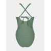 imageCUPSHE Womens Tankini Sets Two Piece Swimsuit High Waisted V Neck Ruffled Self Tie Lace Up Ruched XS4XLEucalyptus Green