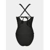 imageCUPSHE Womens Tankini Sets Two Piece Swimsuit High Waisted V Neck Ruffled Self Tie Lace Up Ruched XS4XLPblack