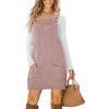 imageCUPSHE Women Corduroy Summer Dress Front Bib Pocket Square Neck Wide Strap Casual Overall Holiday Vacation Fall Mini DressLight Purple