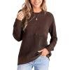 imageCUPSHE Womens Long Sleeve Sweater 2024 Knit Mock Neck Pullover Sweaters TopsBrown